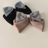 HOUNDSTOOTH FASHION BIG BOW HAIRPIN_CWASC1056