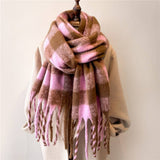 PLAID WINTER SCARF SHAWL THICK SOFT UNISEX WRAP_CWASC0964