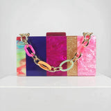 Marble Acrylic Pearl Clutch Stylish Crossbody Bag_Cwab5961