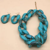 ACRYLIC COLORFUL CHAIN LINK NECKLACE EARRINGS SET_CWMM4910