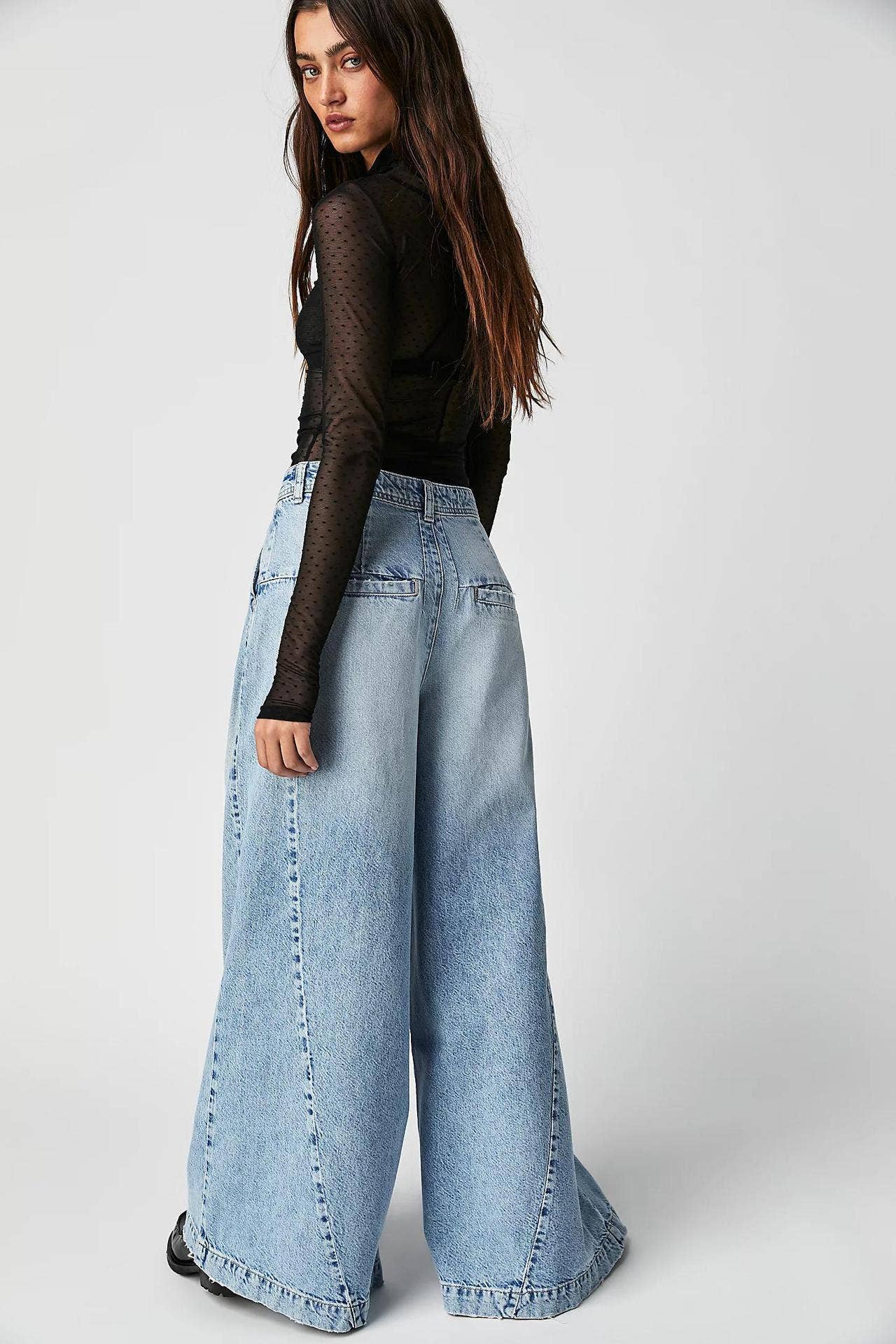 Street-Style American Wide-Leg Casual Jeans