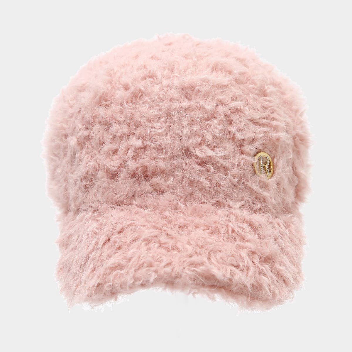 Winter R Letter Plush Warm Baseball Cap Hat_Cwah04766