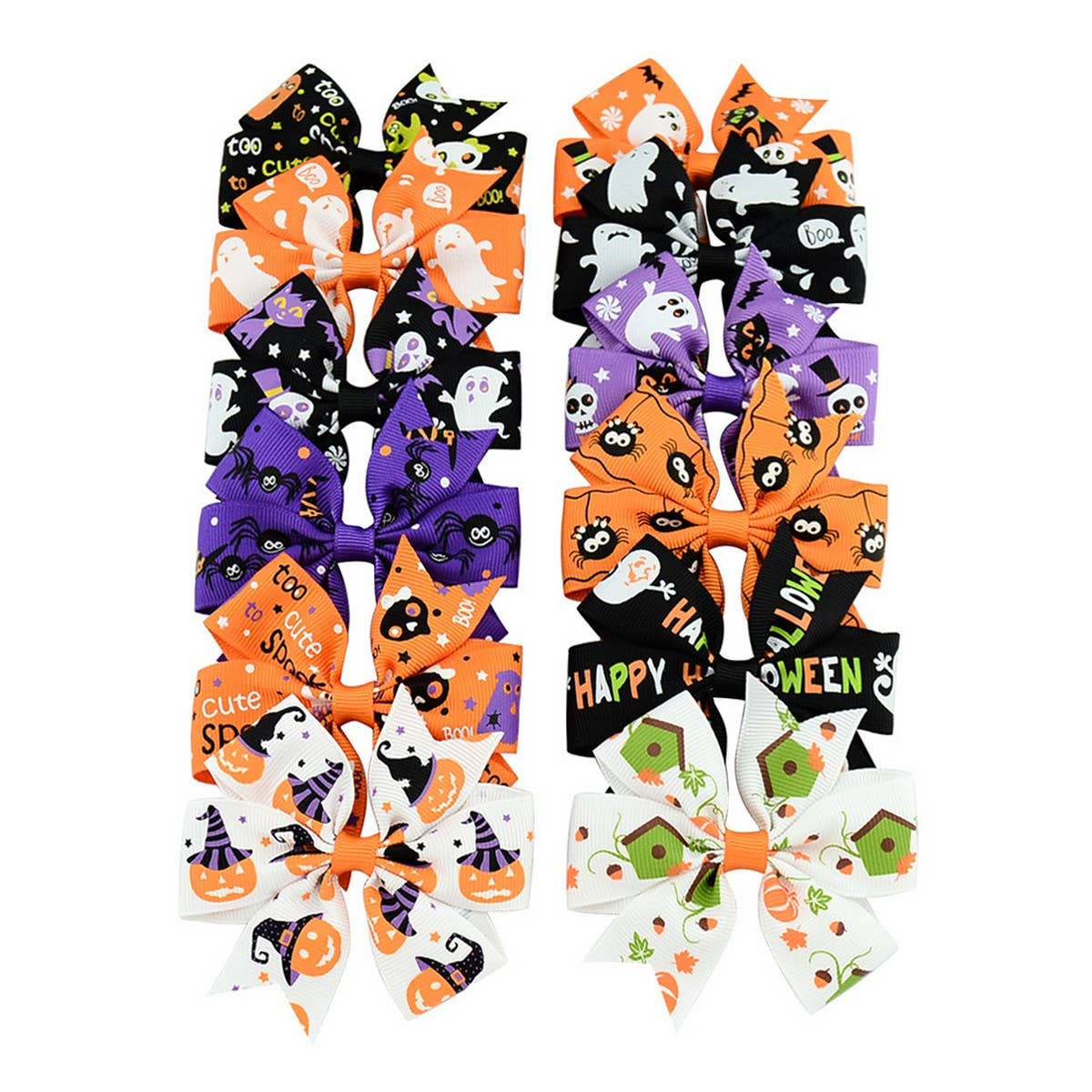 HALLOWEEN KIDS GROSGRAIN BOW HAIR CLIP_CWAHA6686
