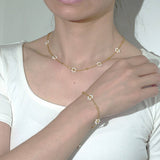 SMALL FLOWER PEARL BRACELET SET_CWAJE1668