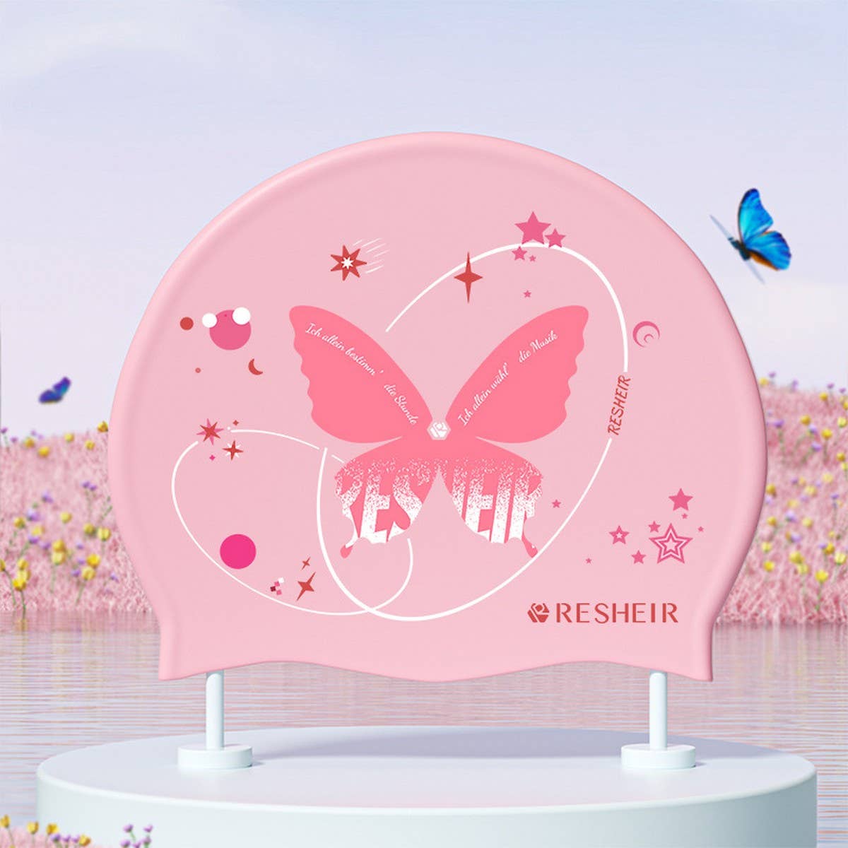 Women'S Silicone Swim Cap, Long Hair, Ear Cover_Cwmm6714