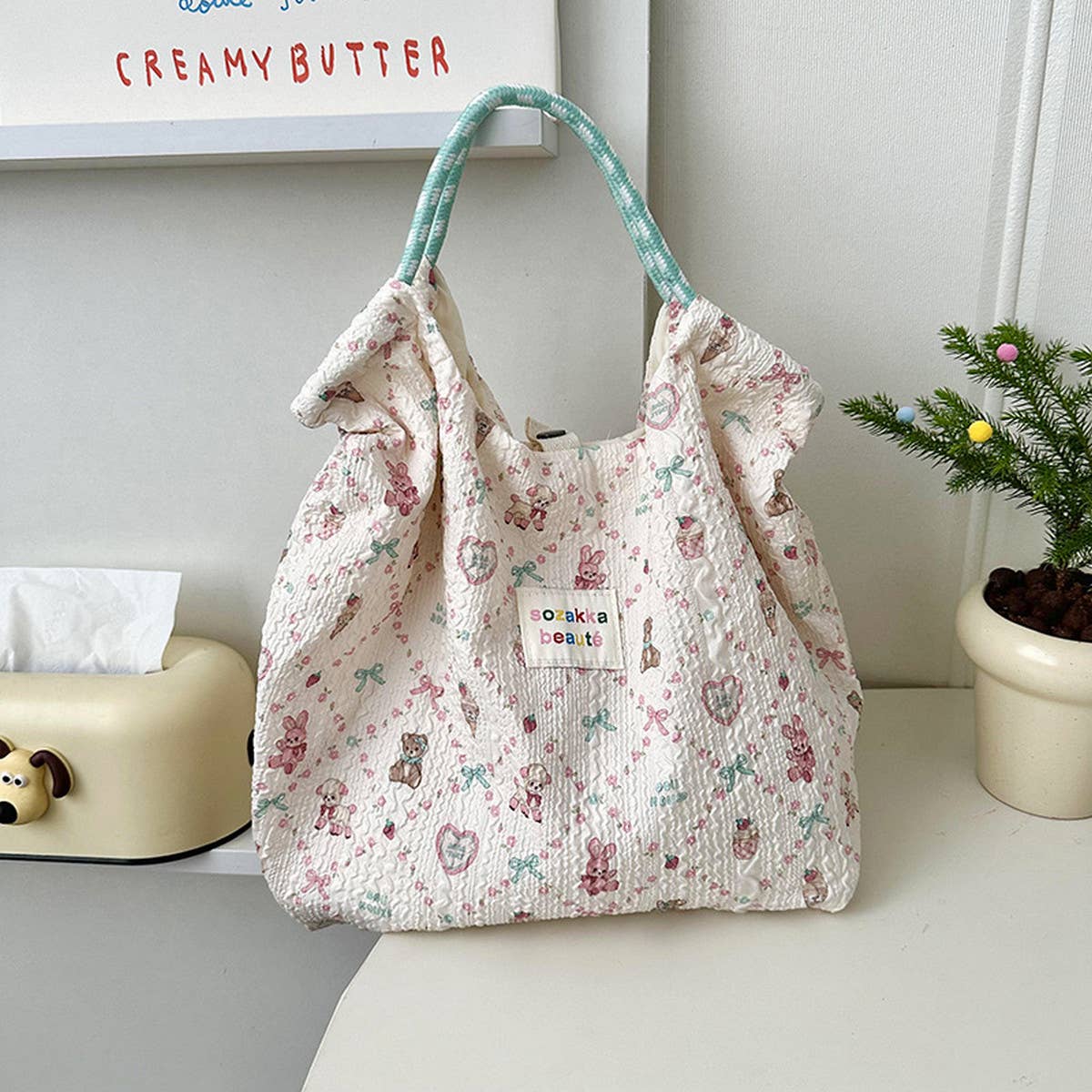 2024 New Embosse Cute Sweet Canvas Bag_Cwab3080