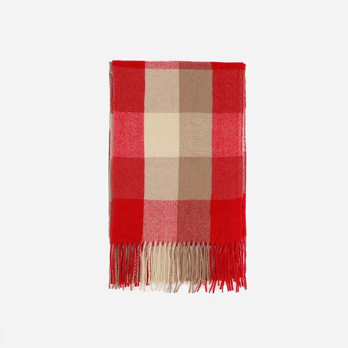 FAUX CASHMERE PLAID SCARF WITH TASSELS FOR MEN_CWASC1100