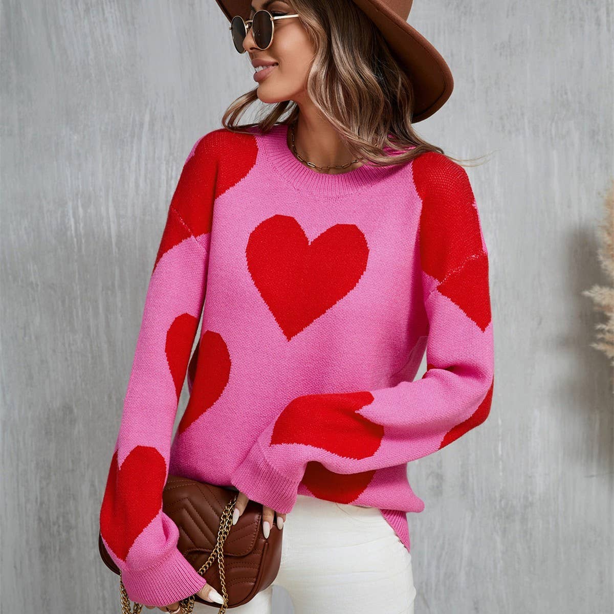 Valentines Day Jacquard Pullover Sweater
