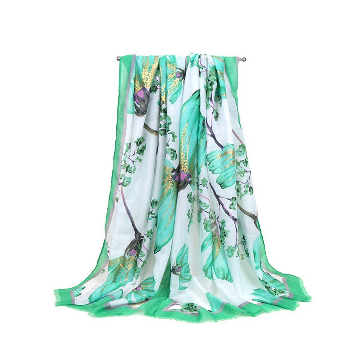 SATIN GOLD TRIMMED SCARF FOR WOMEN SHAWL_CWASC0685