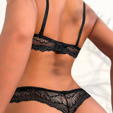 BLACK LACE UNDERWEAR SET WITH RIMS_CWMU0146