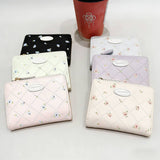 Floral Print Sweet Short Wallet Coin Purse_Cwab06198
