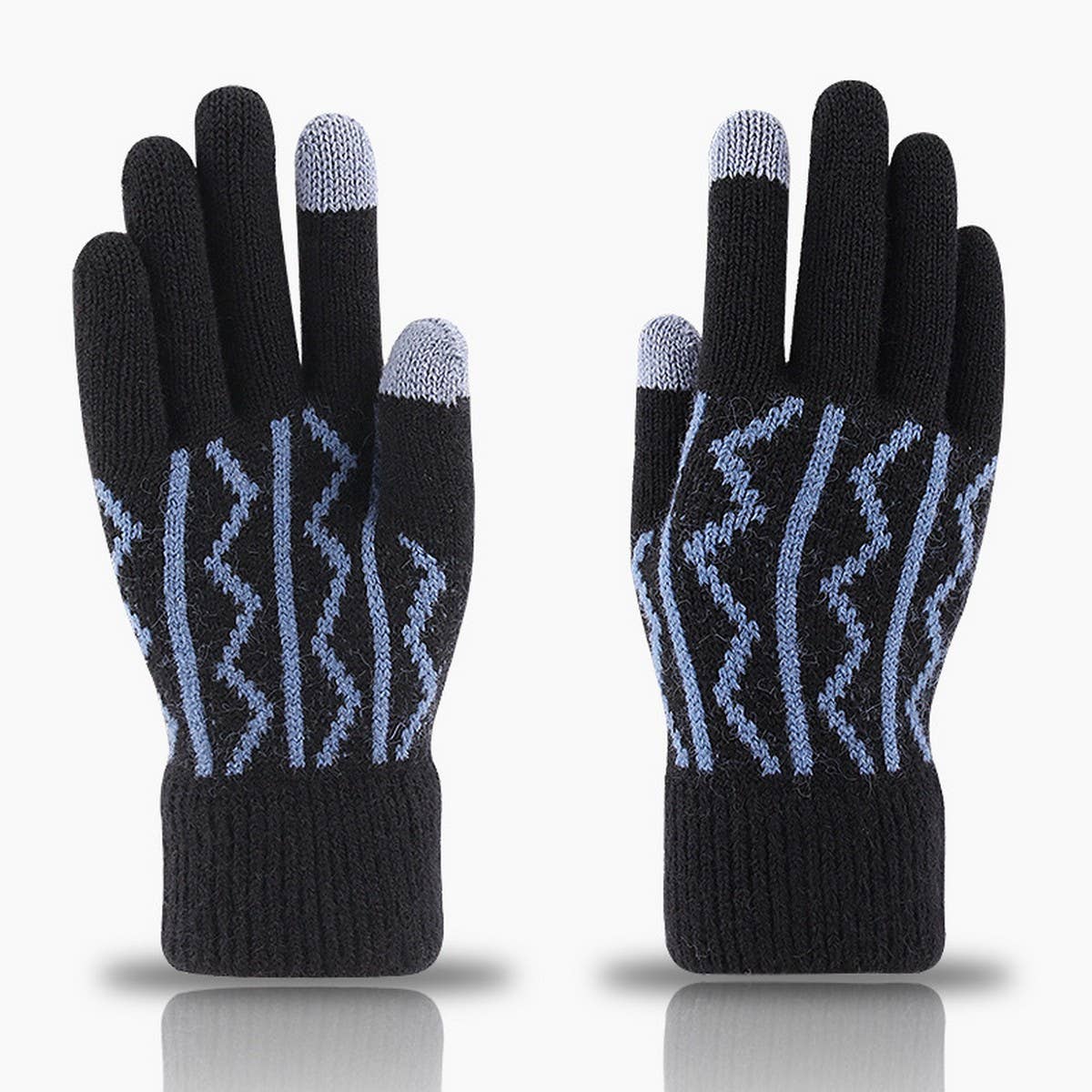 Winter Warm Jacquard Knitted Touch Screen Gloves_Cwag0237