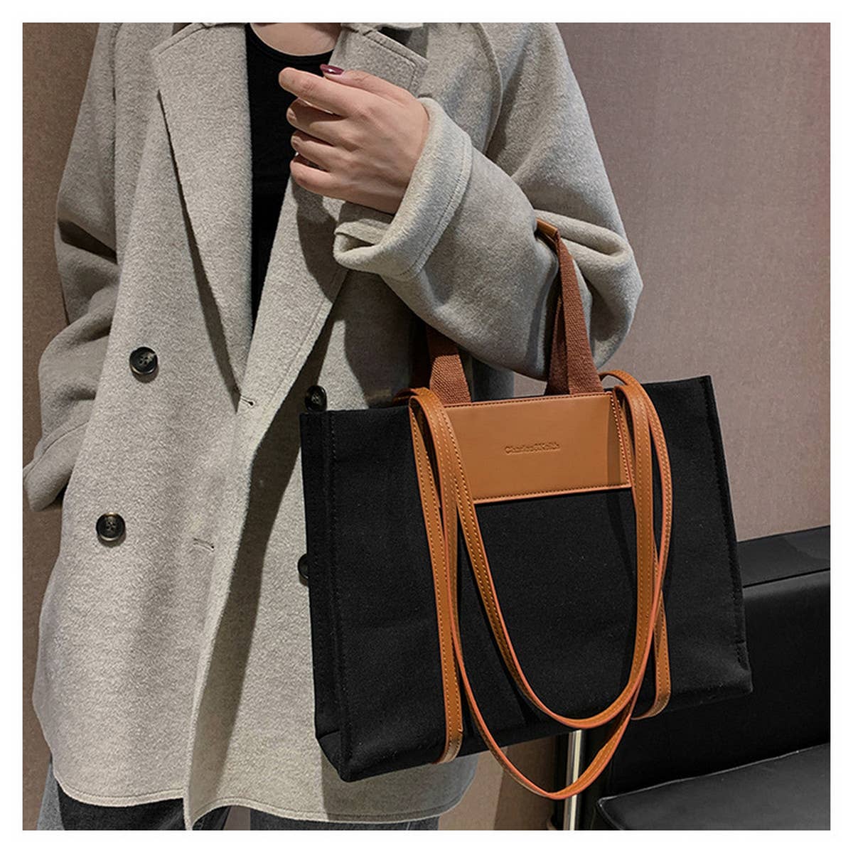 Women Fashion Simple Canvas Tote Bag_Cwab1595