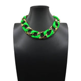 RESIN ACRYLIC HIP HOP STYLE NECKLACE_CWMM4933