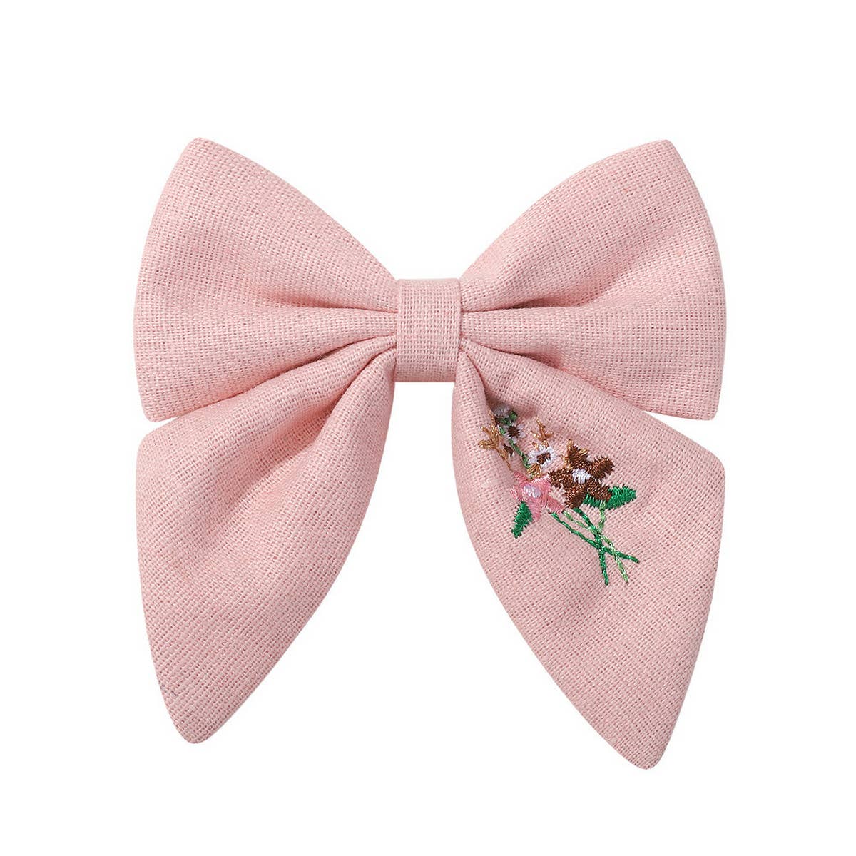 CHILDRENS EMBROIDERED FLORAL BOW HAIRPIN_CWAHA2352