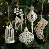 White Plastic Reindeer Star Christmas Tree_Cwmm9687