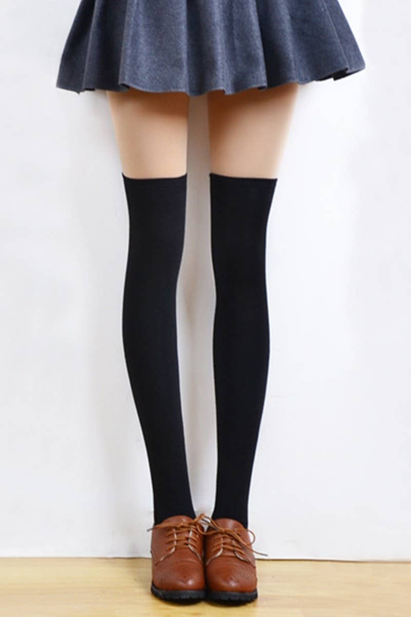 SIMPLE WOMENS COTTON LONG SOCKS_CWMS117