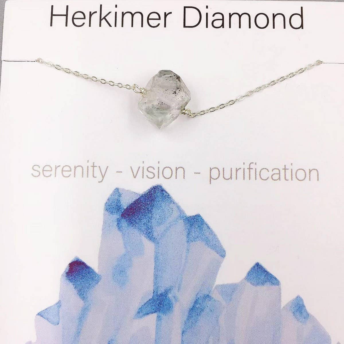 NATURAL CRYSTAL PENDANT NECKLACE WITH CARD_CWAJE1052