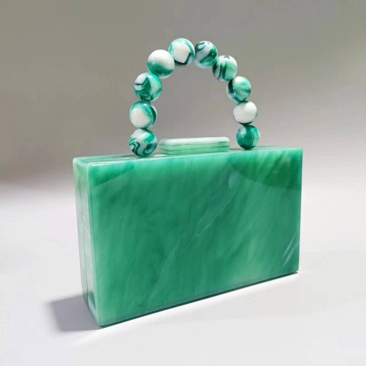 Pearl Acrylic Beaded Clutch Wristlet Wedding Bag_Cwab5858