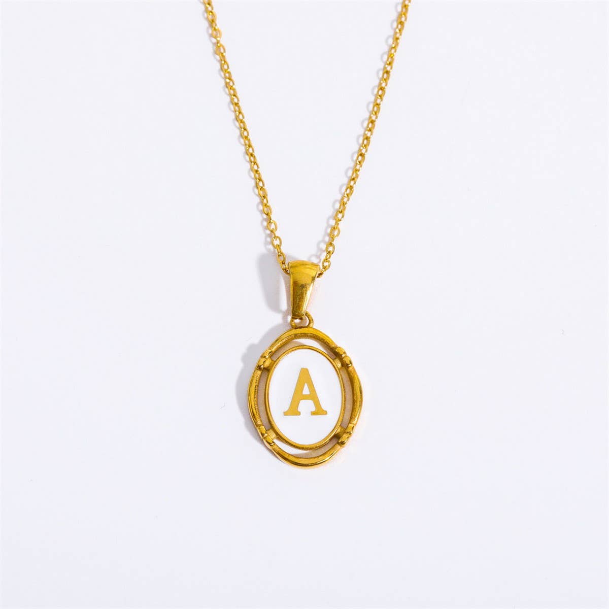 NEW CREATIVE 26 LETTERS PENDANT OVAL NECKLACE_CWMM3771