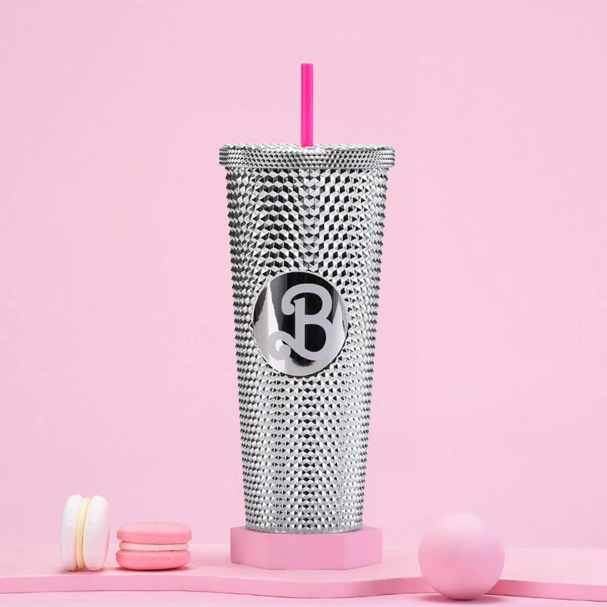 DOUBLE LAYER PORTABLE PLASTIC STRAW DIAMOND CUP_CWMM0978