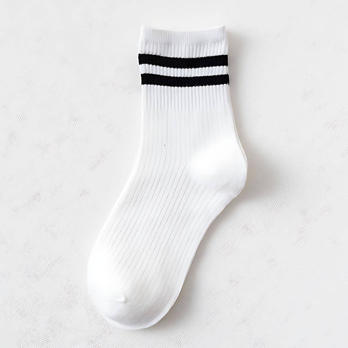 2 STRIPE COTTON MID SOCKS FOR WOMEN WHOLESALE_CWMS070