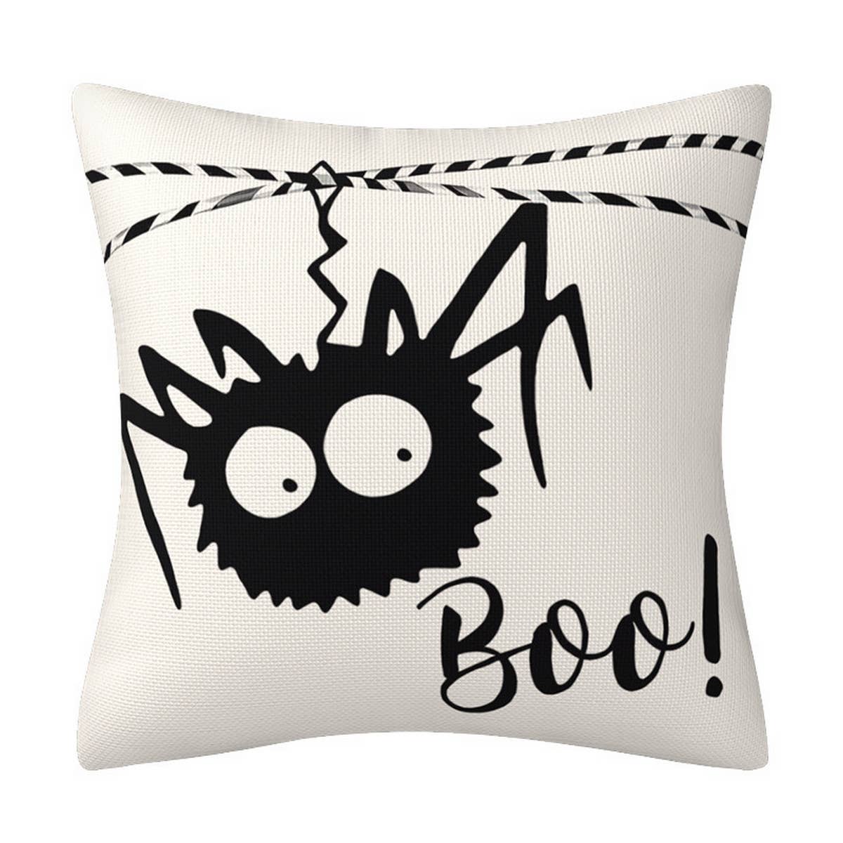 HALLOWEEN BLACK AND WHITE SPIDER PILLOWCASE_CWMM1337