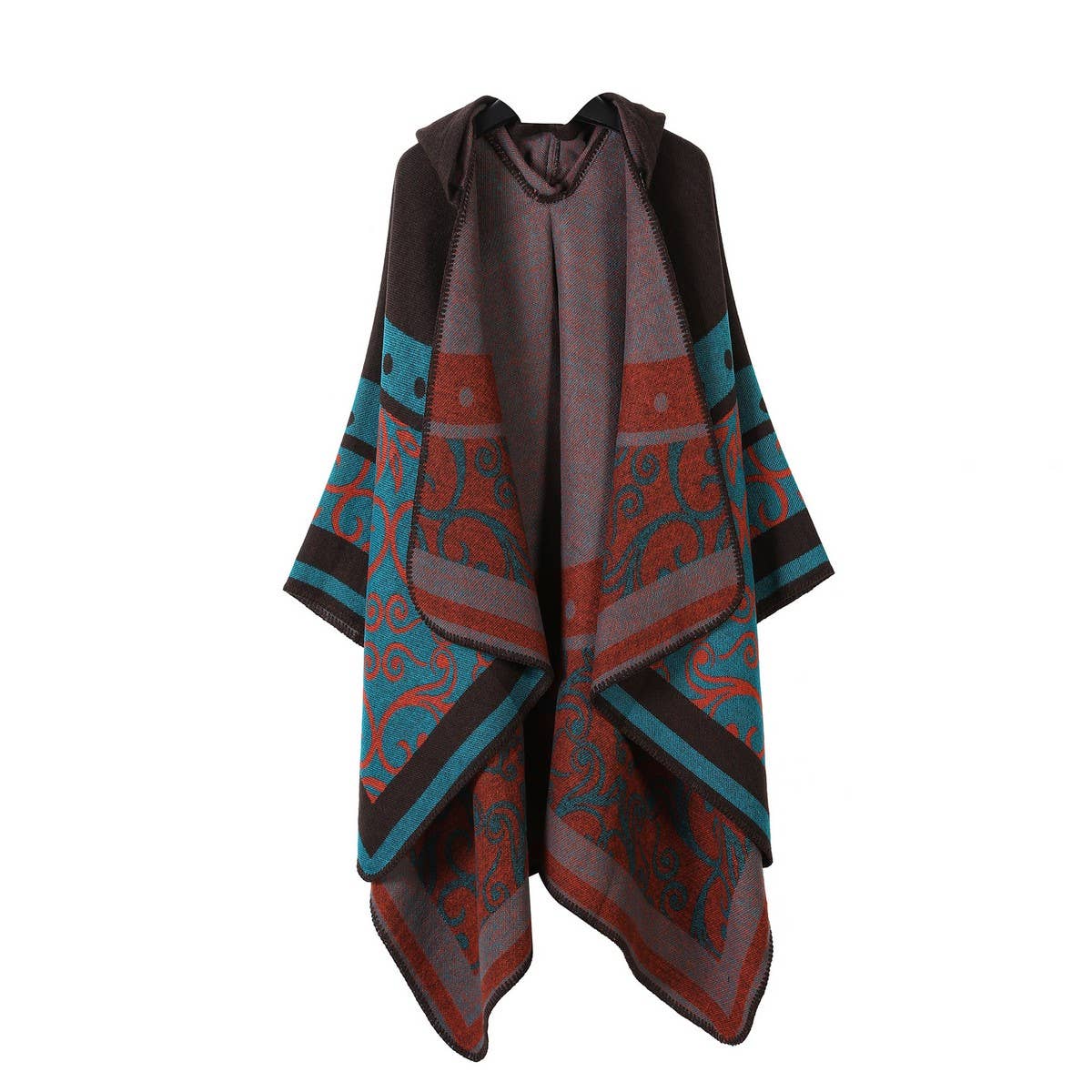 CAPE SHAWL CAPE FAUX CASHMERE HOODED CAPE_CWASC2267