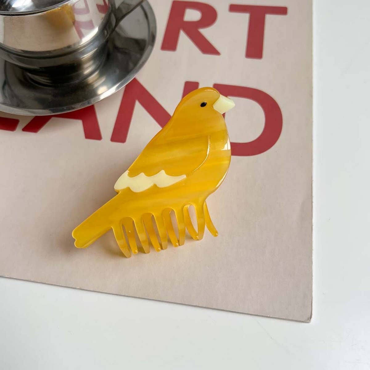 Bird Hair Claw Cetate Swan Peacock & Swallow Clip_Cwaha5763