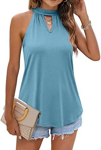 Waistcoat Halter Top Keyhole Sleeveless Shirt