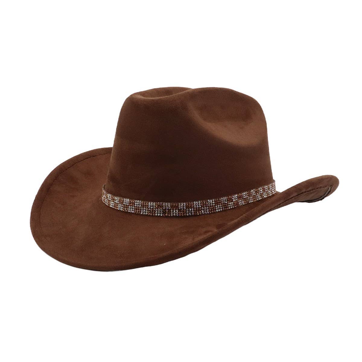 Unisex Suede Western Cowboy Jazz Fedora Hat_Cwah04417