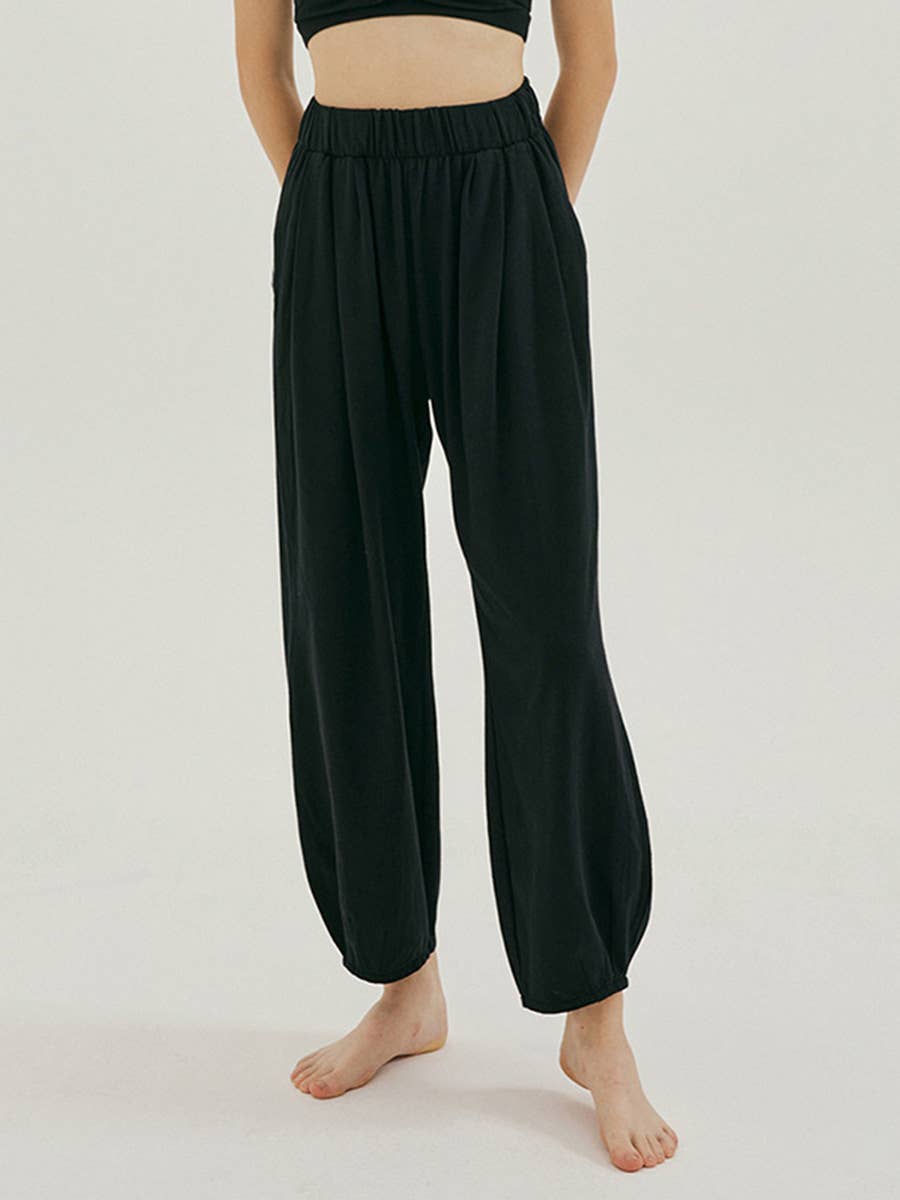Stretch Elastic High Waist Casual Straight Pants