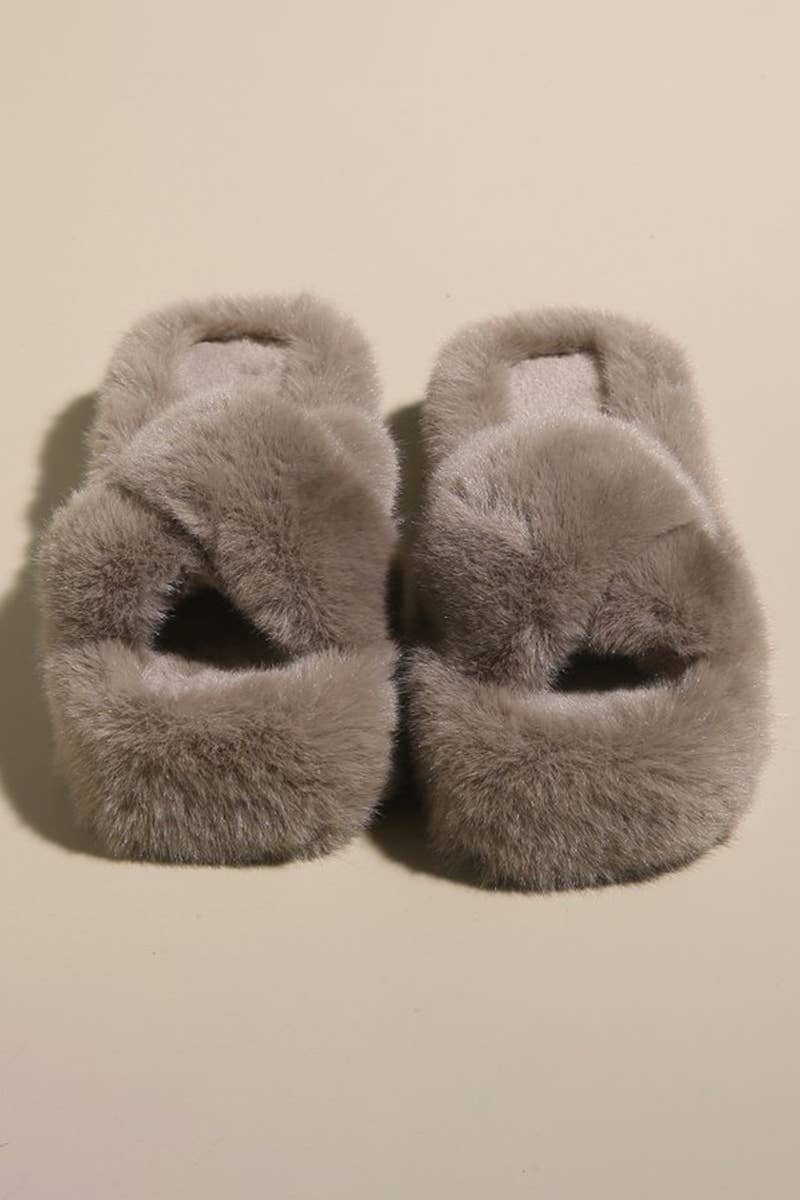 CROSS STRAP FLUFFY BEDROOM SLIPPERS_CWSHS0226