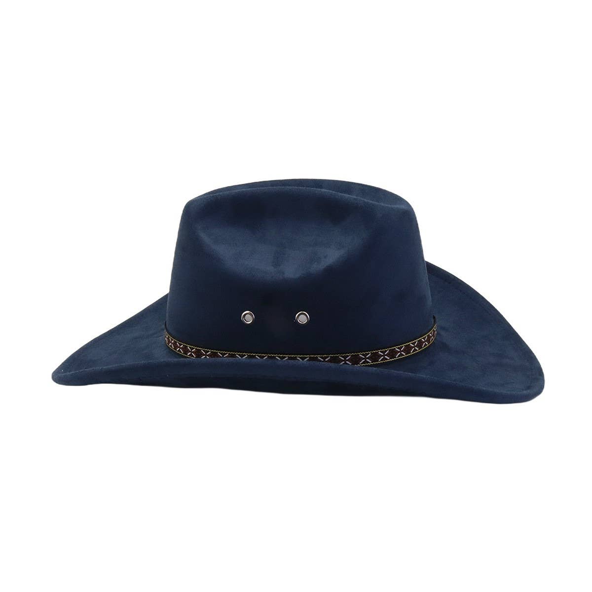 Unisex Soft Suede Western Cowboy Fedora Hat_Cwah04367