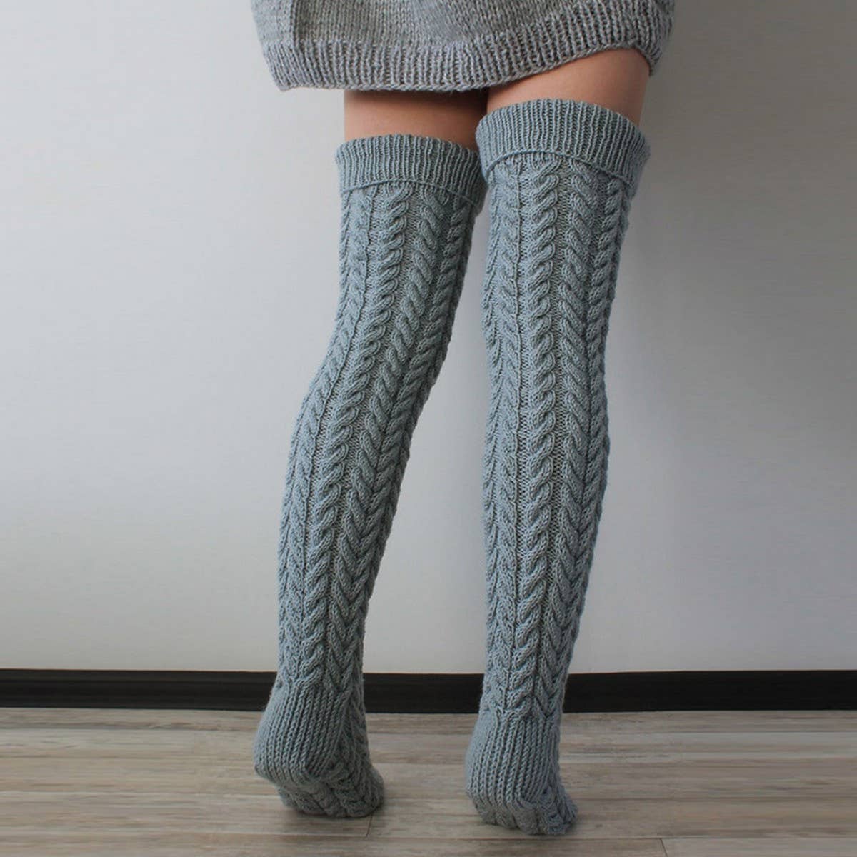 AUTUMN AND WINTER SOLID COLOR LONG KNEE SOCKS_CWMS0855