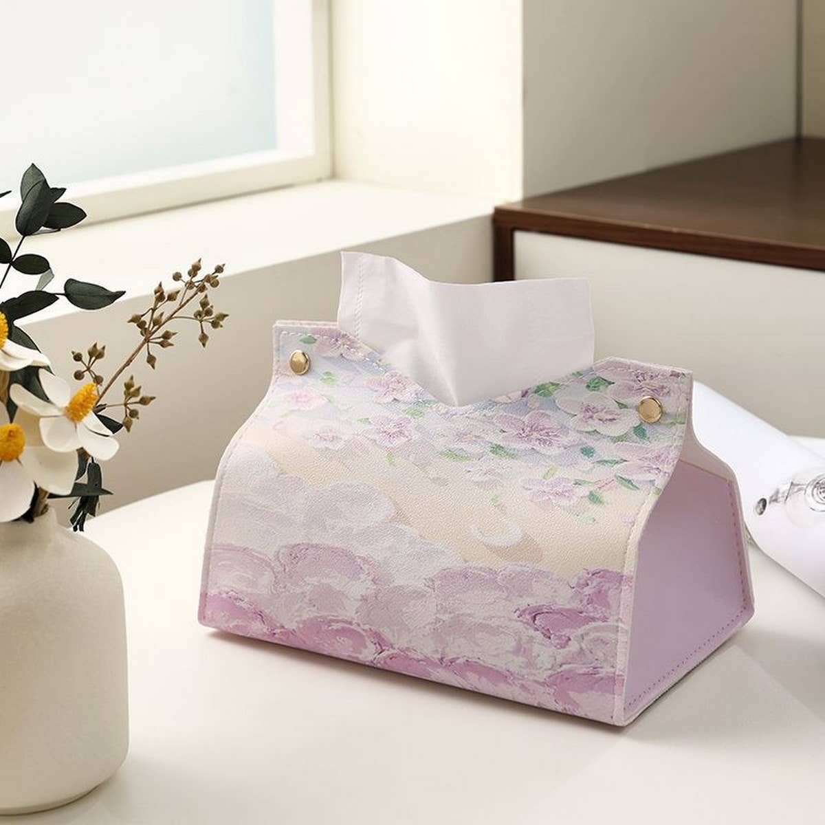 LIGHT LUXURY FOLDING OIL PAINTING STYLE TISSUE BOX_CWMM2251