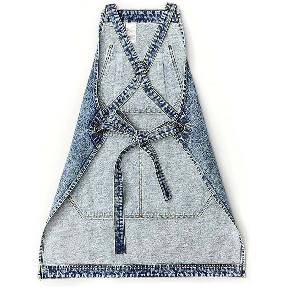 Cwmm1825_Denim Wash Multi-Functional Apron For Home Work