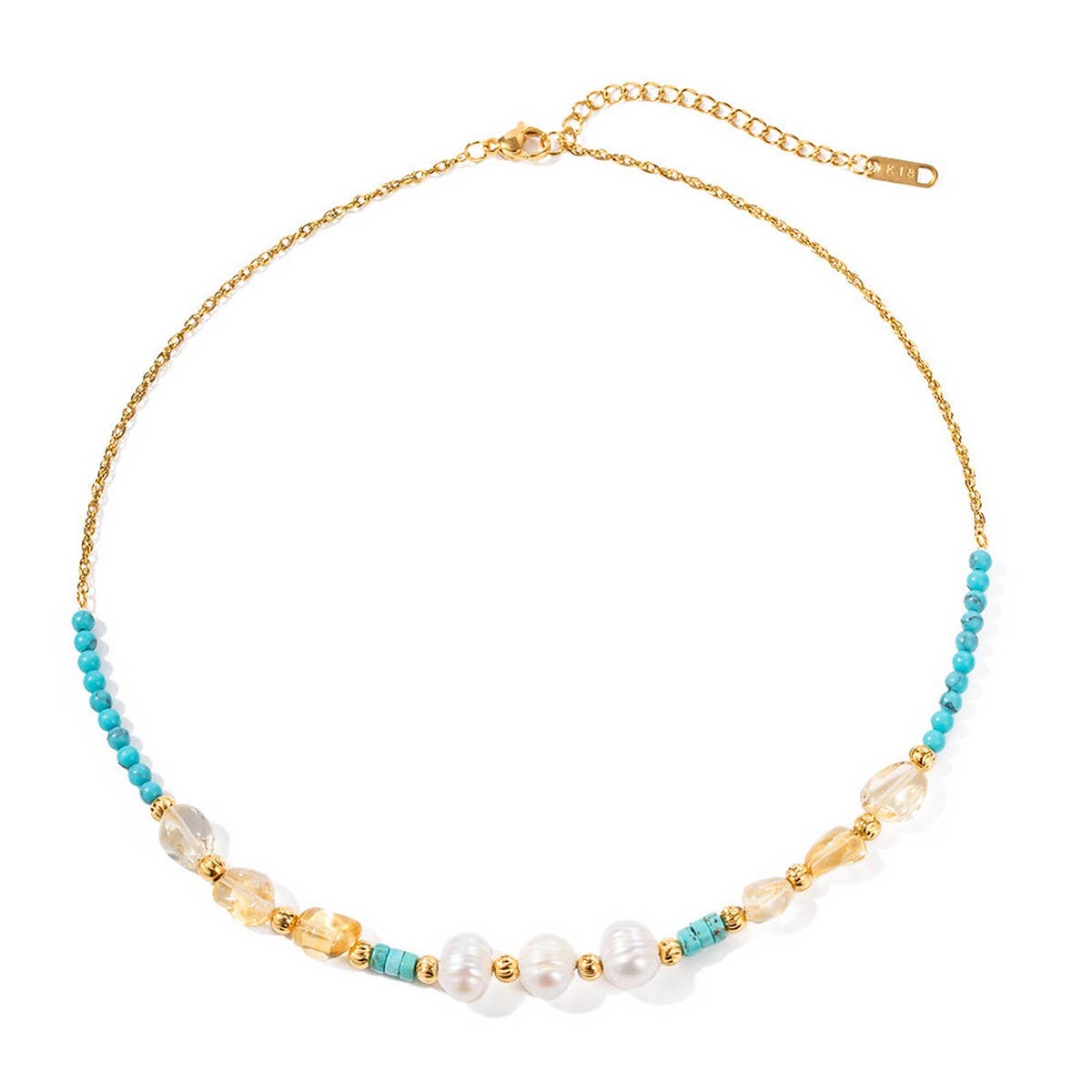 SUMMER COLORFUL PEARL BEADS NECKLACE_CWAJE1422