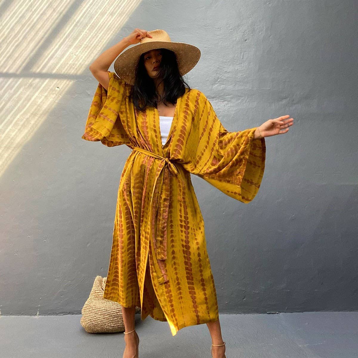 Tie-Dye Beach Cover-Up Cardigan Bikini Sunscreen_Cwmm6299