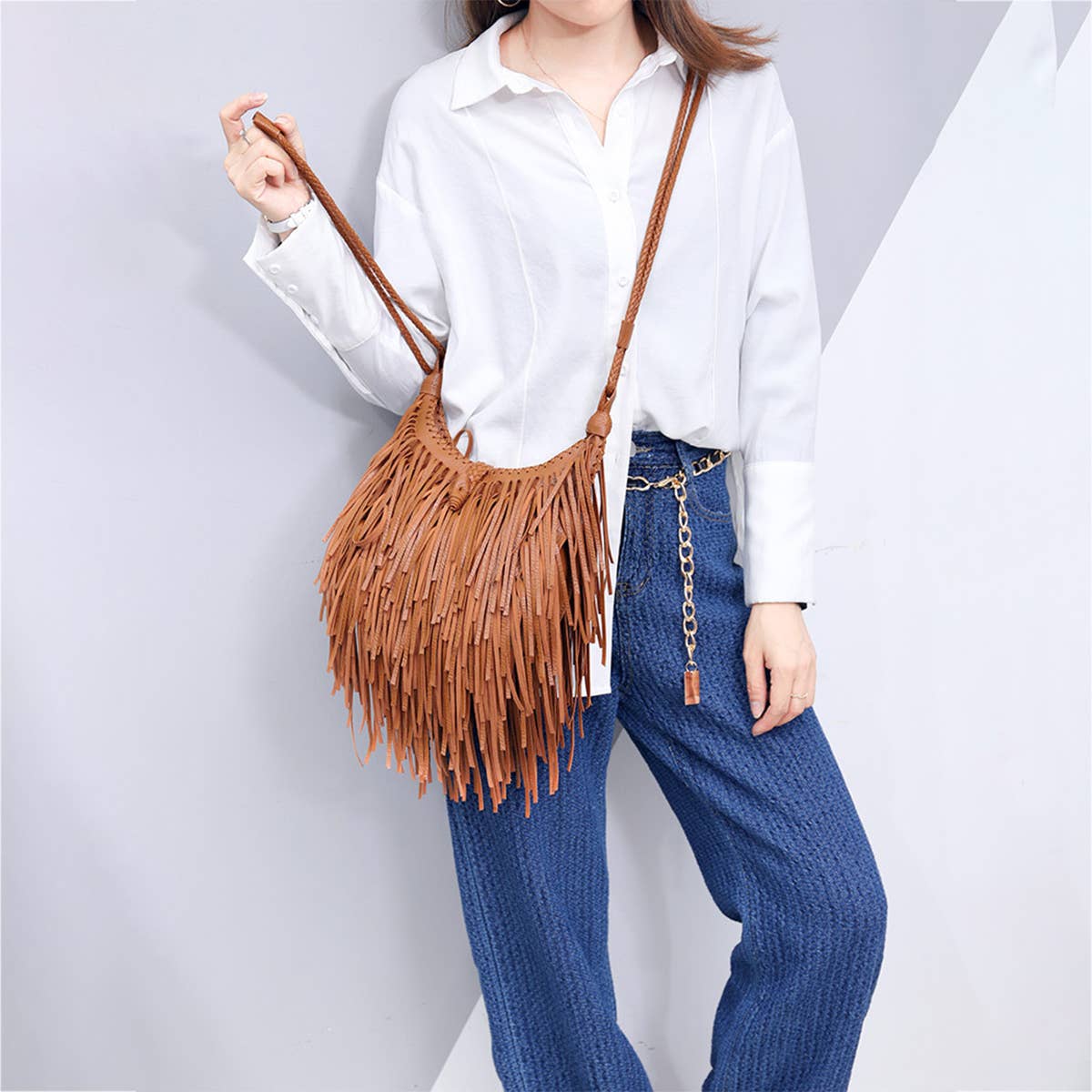 Women Retro Tassel Diagonal Shoulder Bag_Cwab0789