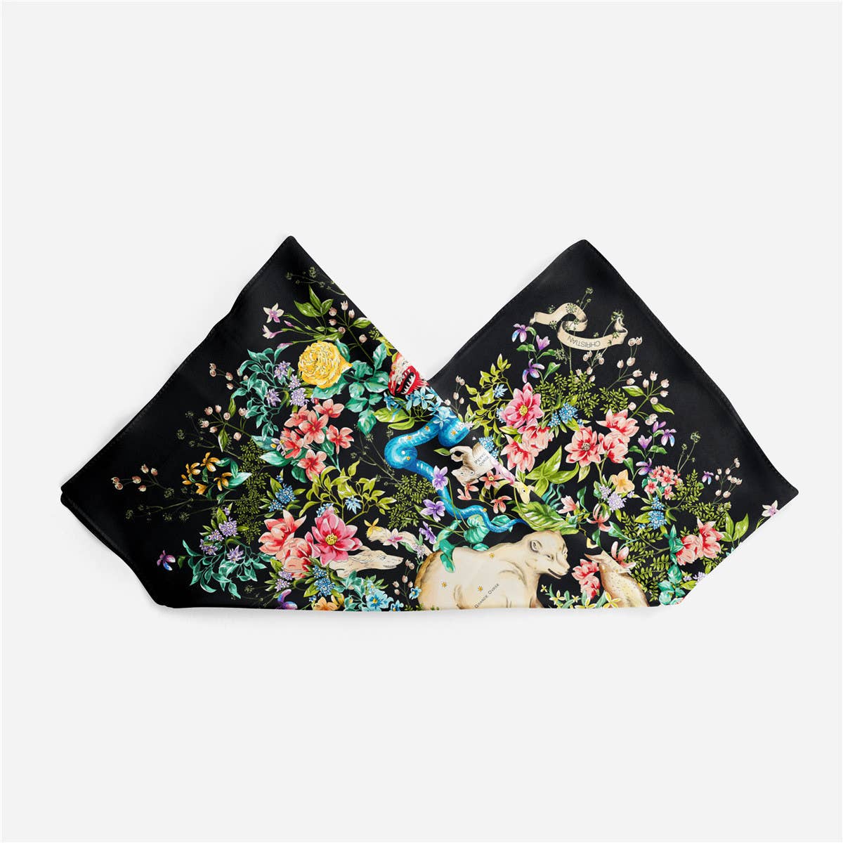 ELEGANT FLORAL TWILL SATIN SCARF FOR SHAWL WRAP_CWASC0660