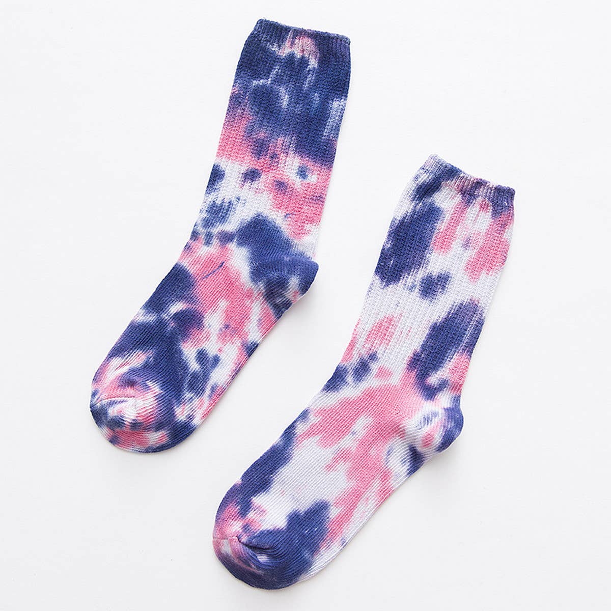 Women Double-Needle Tie-Dyeing Mid-Tube Socks_Cwms0243