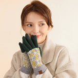 CONTRAST COLOR WOOL KNITTED JACQUARD WARM GLOVES_CWMM2879
