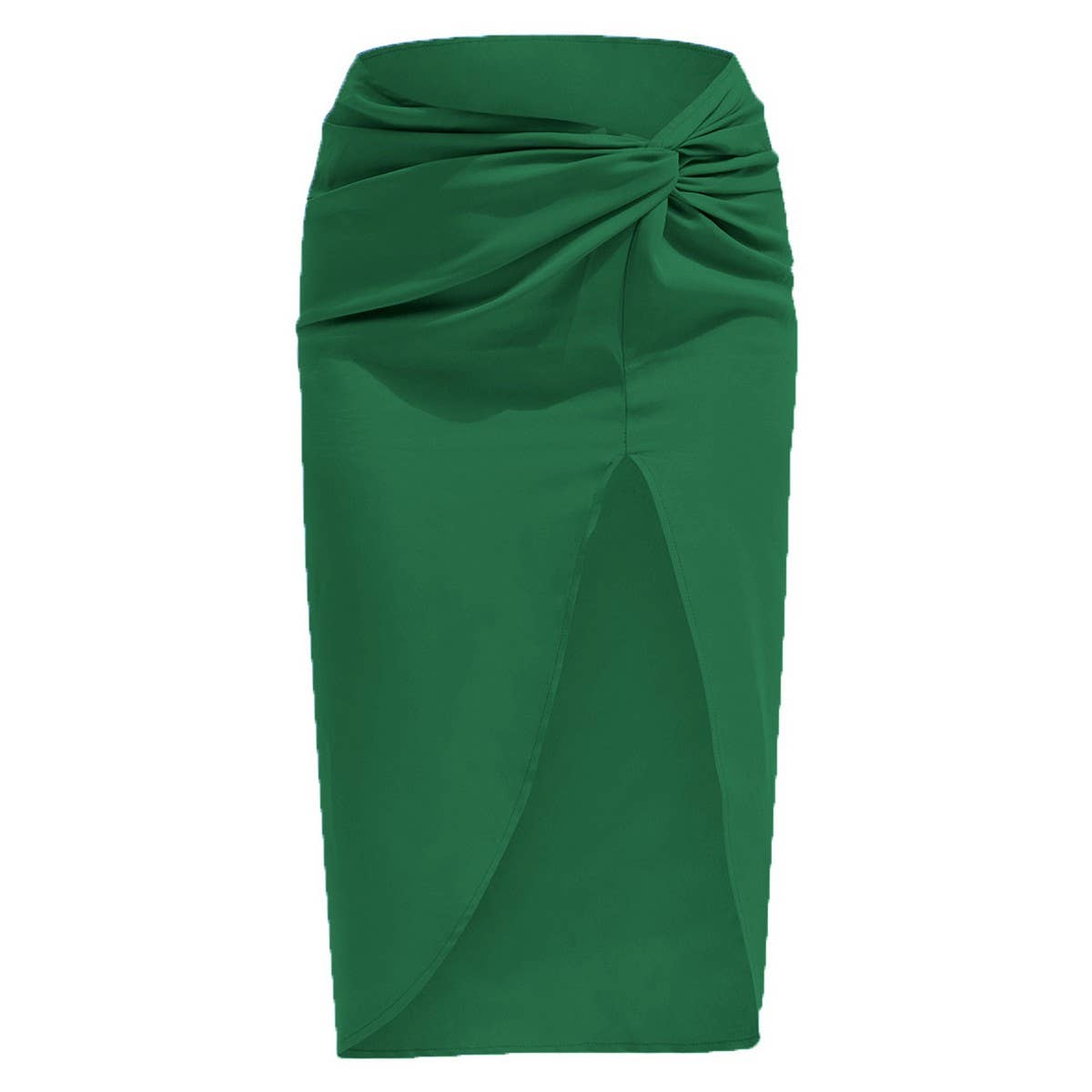 IRREGULAR SOLID COLOR SATIN HIP LENGTH SKIRT_CWBSS0389