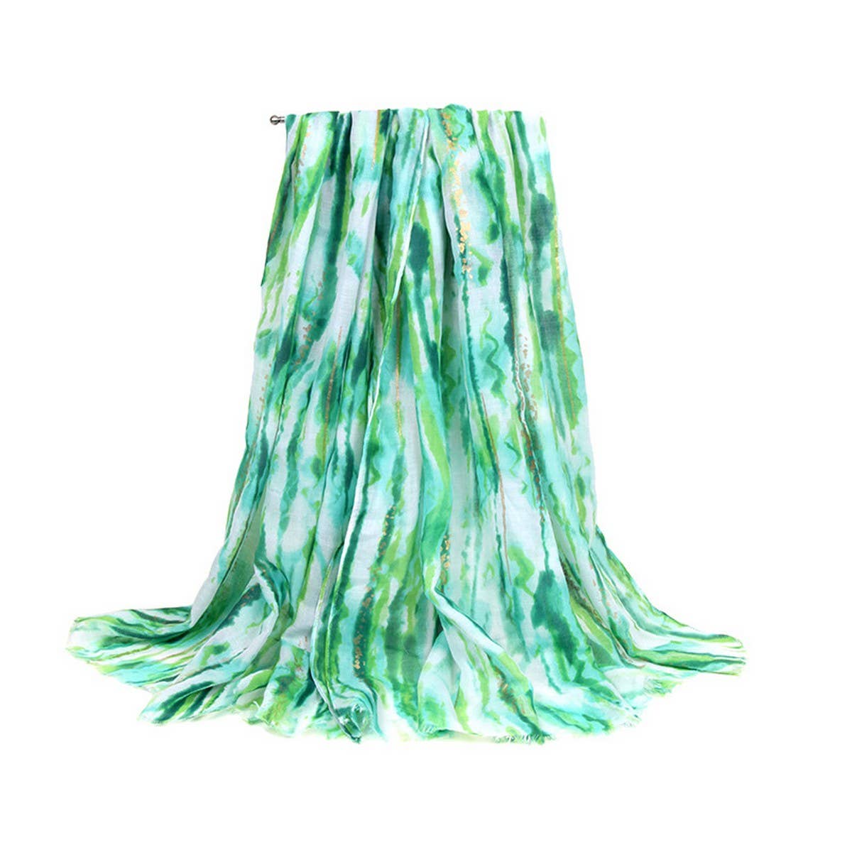 COLOR LINE PRINT SCARF GOLD ACCENT BEACH WRAP_CWASC0686