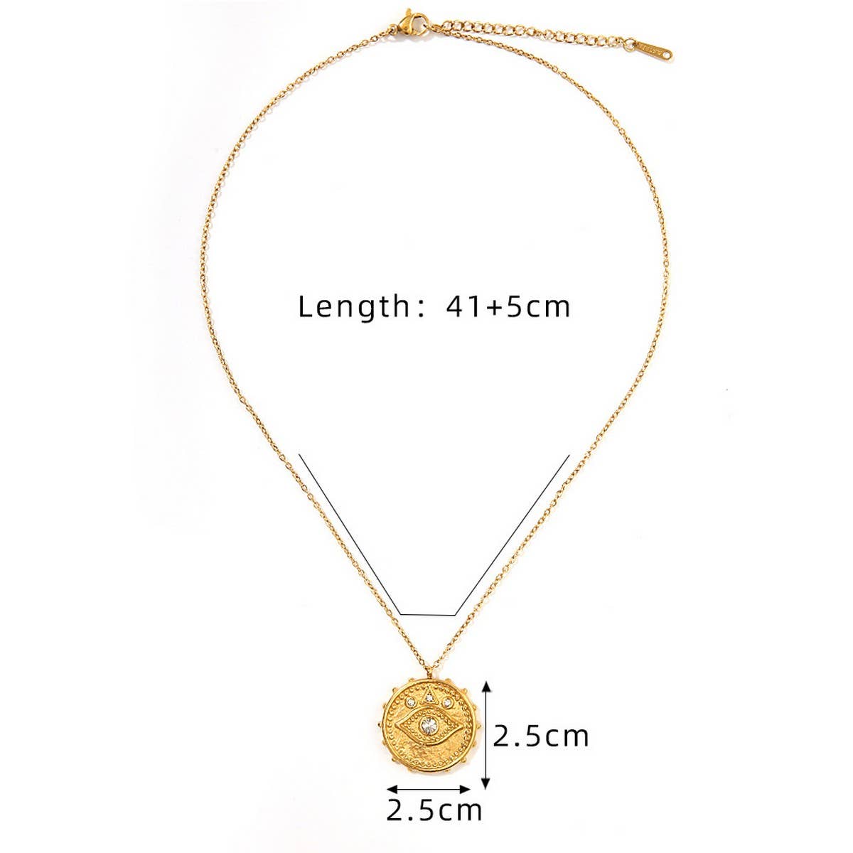 CLASSIC EVIL EYE ZIRCON PENDANT STAINLESS STEEL_CWMM8885