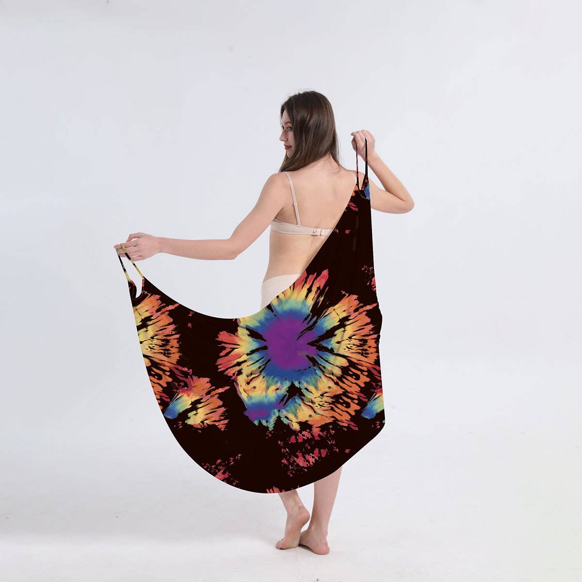 FLORAL PRINT ONE PIECE BEACH DRESS FOR VACATION_CWBLS0467