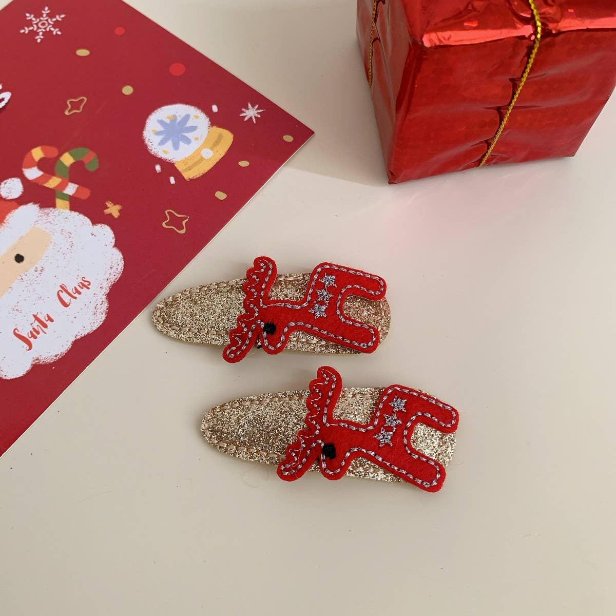Cwaha07720_Christmas Plush Bear Santa Hat Headband