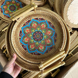 RATTAN WOVEN STORAGE BASKET TRAY THREE PIECE SET_CWMM4535