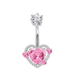 HEART CZ BELLY BUTTON RING HYPOALLERGENIC_CWMM9177